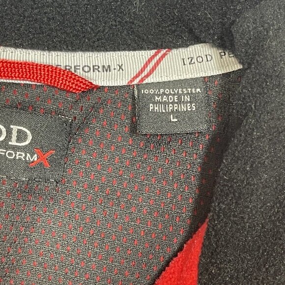 IZOD PERFORM-X Macro Fleece Softshell Jacket Men Large Red Full Zip Gorp‎ Core - Picture 9 of 16